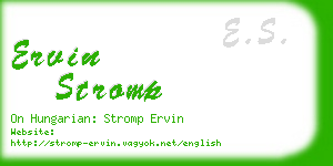 ervin stromp business card